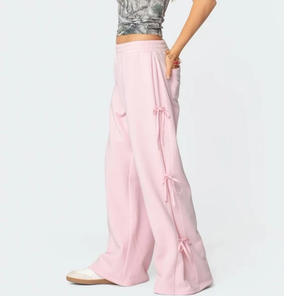 Edikted Women's Claudette Baggy Ribbon Sweatpants