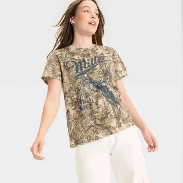 Women's Miller Pheasant Short Sleeve Graphic T-Shirt - Camouflage L