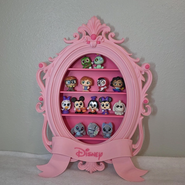 Disney Princess Picture Frame Shelf | Doorables Display | Pink Collector Shelf