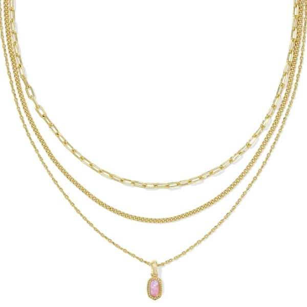 Kendra Scott Mini Elisa Gold Triple Strand Necklace