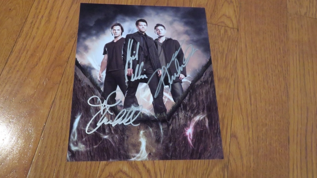 Jensen Ackles Jared Padalecki Collins Autograph Hand Signed Photo Supernatural