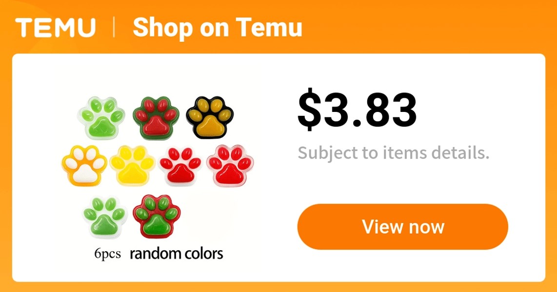 6 9pcs christmas tree colorful red green cat paw cat   - Temu