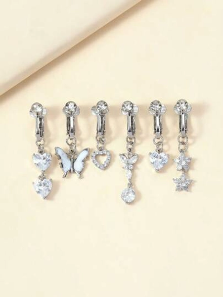 5pcs/Set Fake Navel Piercing