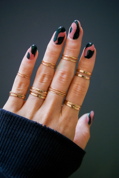 Basics Gold Stacking Ring Sets, Ultra Thin, Medium, Thick, Extra Thick, Twist Rings, Stacked Sets, Styled, Minimalist Stacking rings,