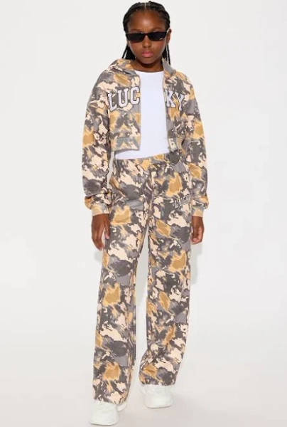 Fashion Nova Kids' Mini Always Lucky Camo Pant Set