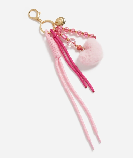 ROPE & FLUFFY HEART BAG CHARM