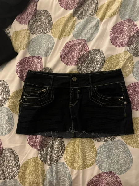 mini denim skirt