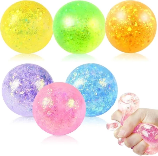 Stress Relief Ball glitter sugar squishy toy-random color 4cm ball