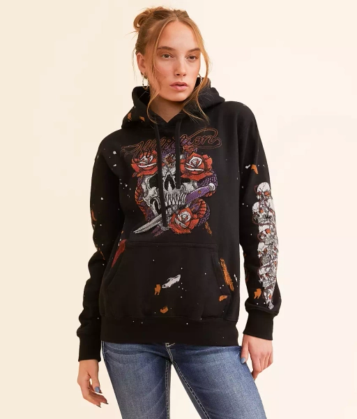 Small Black Reactive Grease Mob Hooded Sweatshirt