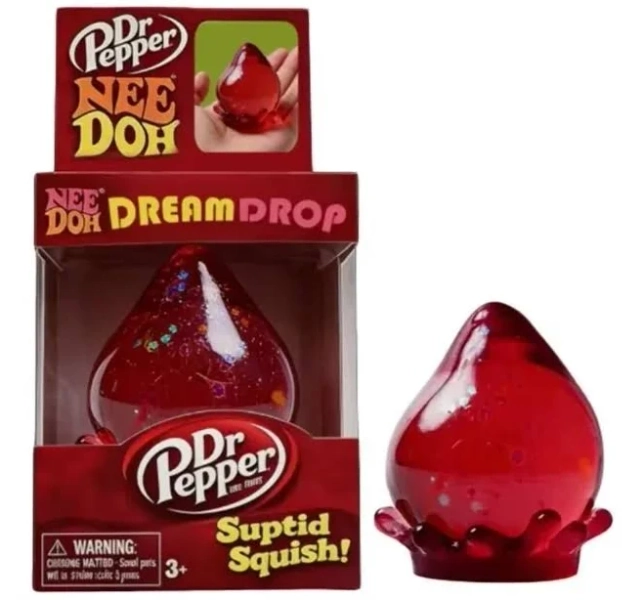 Dr Pepper x NeeDoh Nice Cube Squishy Stress Relief Toy, Soft Squeeze Fidget Cube for Kids & Adults,