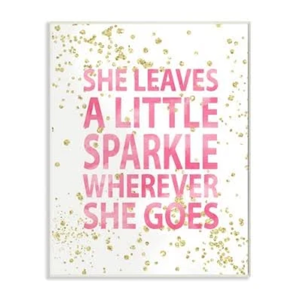Stupell Industries She Leaves a Little Sparke Framed Canvas Wall Art