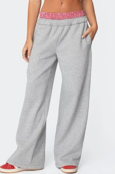 Edikted Women's Gingham Boxer Sweatpants