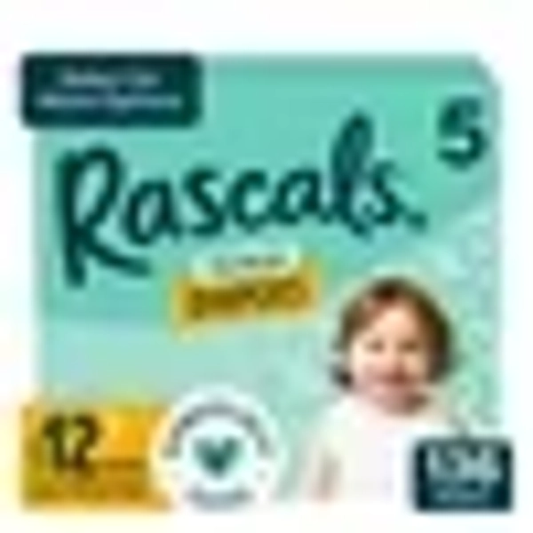 Rascals Premium Absorbent Baby Diapers Size 5, 136 Count