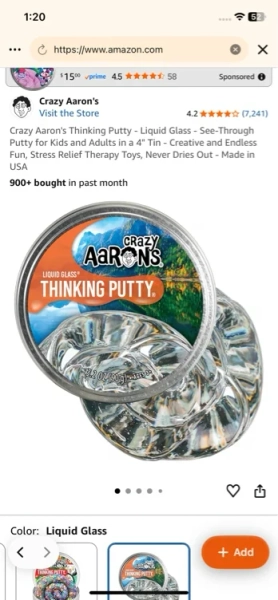 Crazy Aaron’s Liquid Glass Thinking Putty Tin - Clear