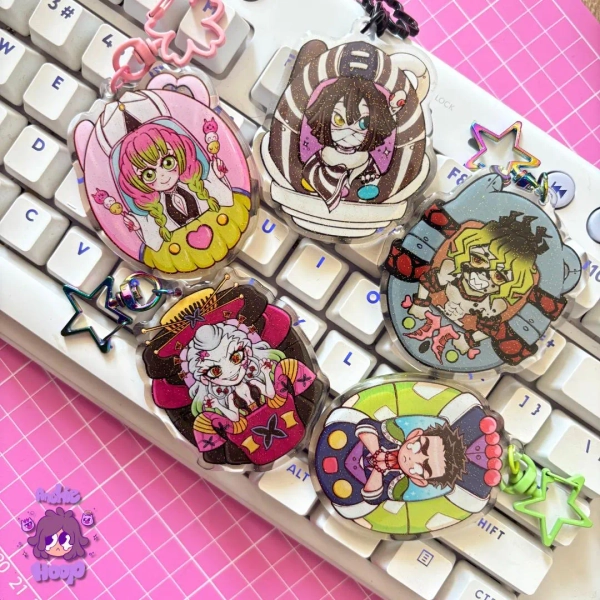 Demon Slayer Charm Keychain: Upper Moons and Pillar's 2.5"
