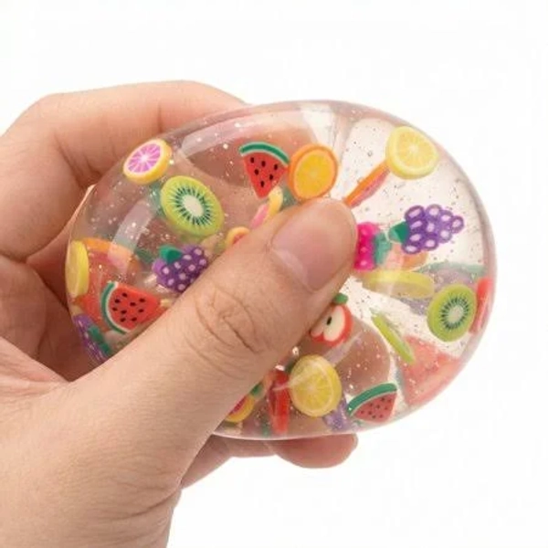 Cute Fruit Slices Squishy Stress Ball, Soft Squeeze Sensory Fidget Toy for Stress Relief & Collection