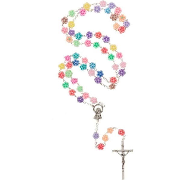 Mary's Flower Garden Colorful Rosary