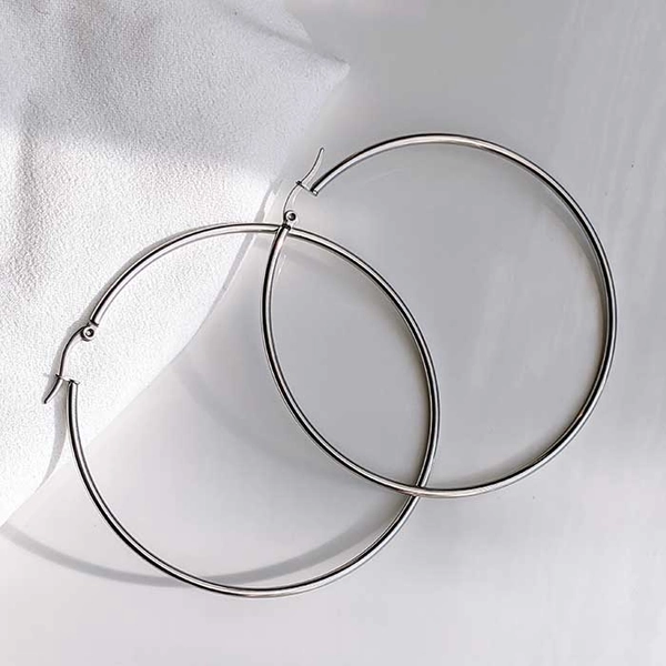 Sunlit Serenity Hoops, Silver 2.75inch - Pearlory