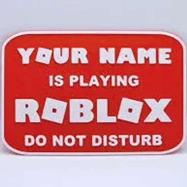 Personalised Roblox Do Not Disturb Kids Door Sign - Custom Name Plaque. Gamer Gift!