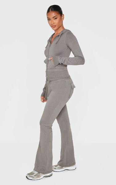 Charcoal Low Rise Skinny Flare Pants