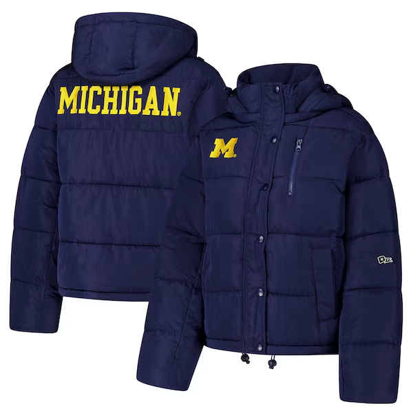 Michigan Wolverines Hype and Vice Women's Puffer Jacket - Navy