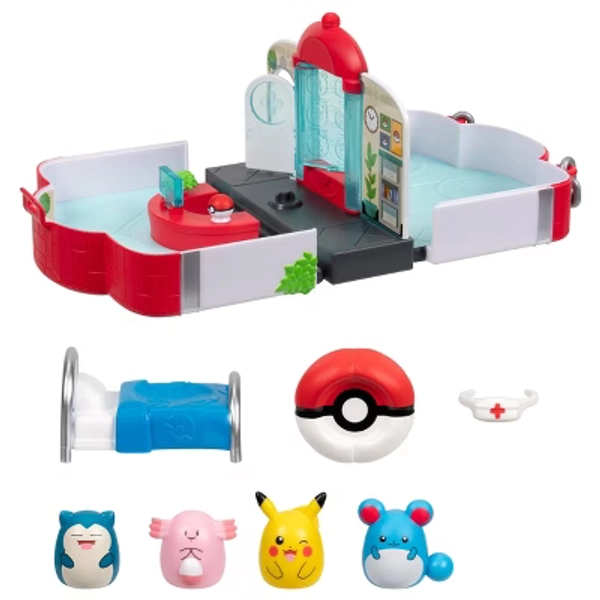 Squish-a-longs Pokémon Center Playset (Pikachu, Chansey, Marill, Snorlax