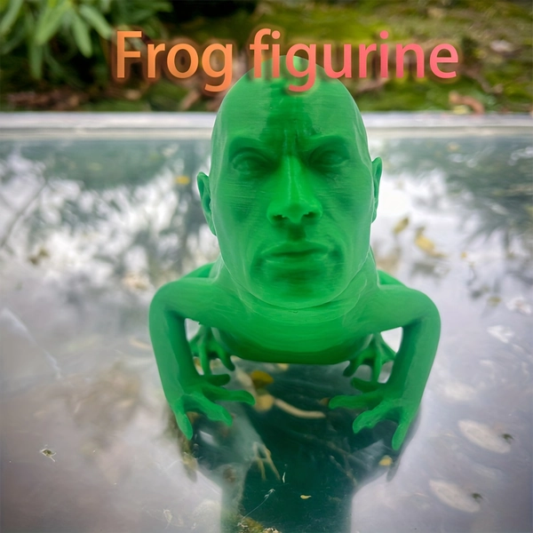 Green Funny Frog Figurine - Prone Position with Bulging Eyes, Realistic Expression, Durable Plastic Material | Outdoor Decoration, Suitable for Home, Office, Room - Whimsical Desktop Ornament and Gift