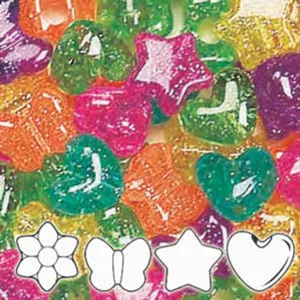 Pony Beads Jelly Sparkle Multi 1/2 lb