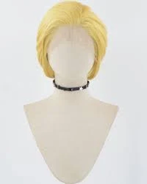 Yellow Short Synthetic Lace Front Men's Wig MW023
