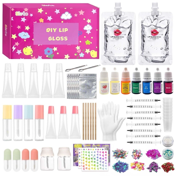 Lip Gloss Making Kit 70PCS Diy Lip Gloss Kit Beginner Lip Gloss Set Make Your...