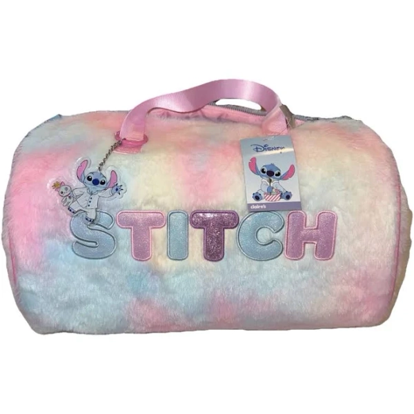 Disney Stitch Claire's exclusive Furry Slumber Party Duffle Bag