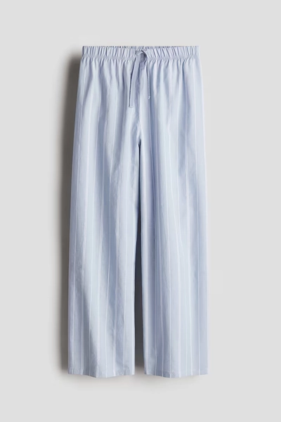 Pyjamahose aus Baumwolle - Hellblau/Gestreift