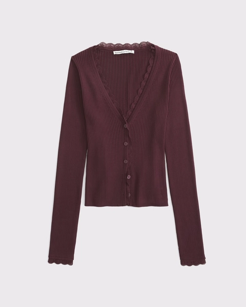 Lace-Trim Cardigan