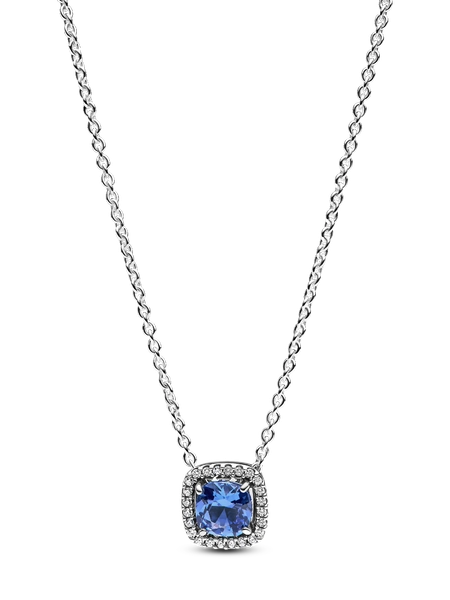Collar Halo Azul Cuadrado Brillante