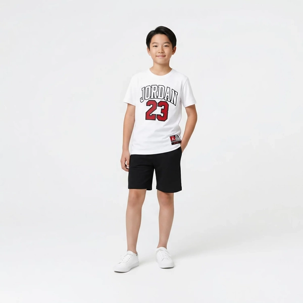 Jordan Boy's Practice Flight Short Sleeve T-Shirt White