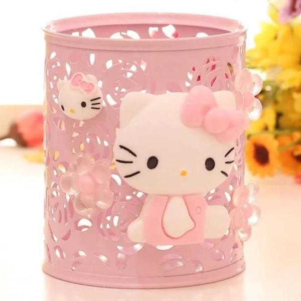 Desk organizers and accessories, Cute school supplies, Pink desk accessories Official Cute Pastel Pink Pen Holder with Heart Cutouts - Metal Desk