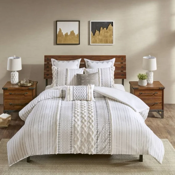 INK+IVY Imani Cotton Printed Comforter Set with Chenille