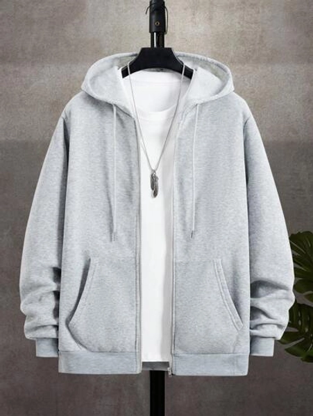 Men's Casual Fleece Lined Zip-Up Hoodie, Autumn/Winter