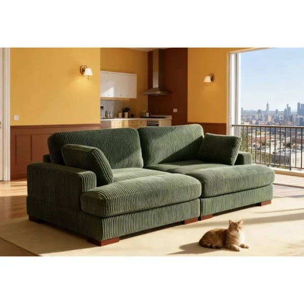 Etta Avenue Mordecai 90'' Corduroy Sleeper Sofa