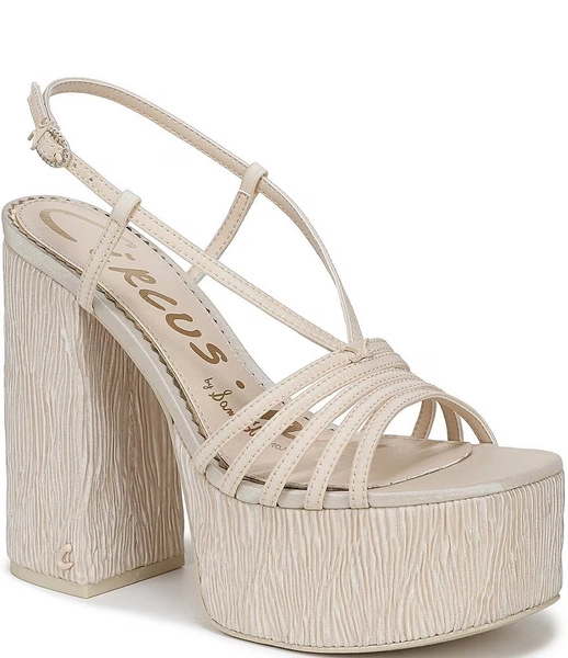 Circus NY by Sam Edelman Siena Silk Ankle Strap Platform Dress Sandals