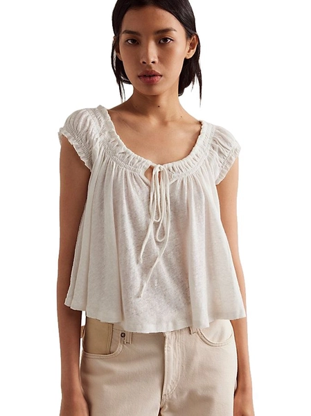 Free People We The Free Dahlia Tee In White - 56% Off | Editorialist | Clothes, Flowy shirt, Boho outfits
