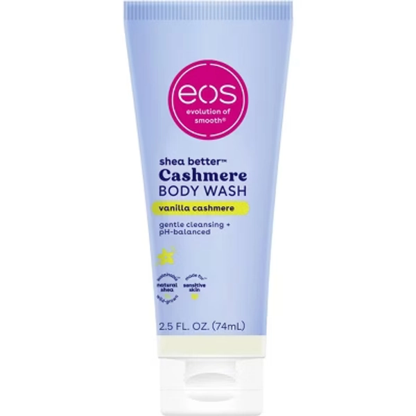 eos Mini Body Wash - Travel Size - Vanilla Cashmere - 2.5 fl oz: Basic Cleansing, Whole Body, Bottle, Liquid