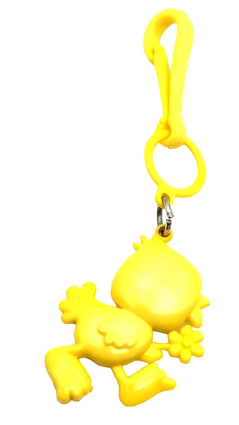 Vintage 1980s Bell Charm Yellow Baby Bird Chick for Plastic Clip Necklace