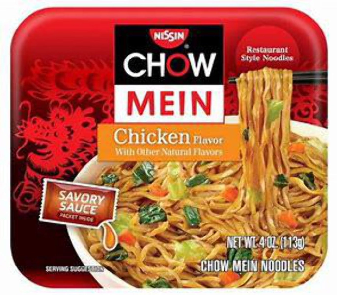 (6 pack) Nissin Foods Chow Mein Instant Noodles, Chicken Flavor, 4.0 oz Tray, Shelf-Stable