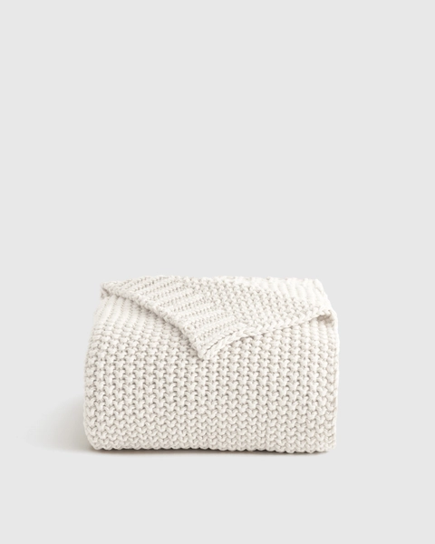 Cotton Fisherman Throw in Fig