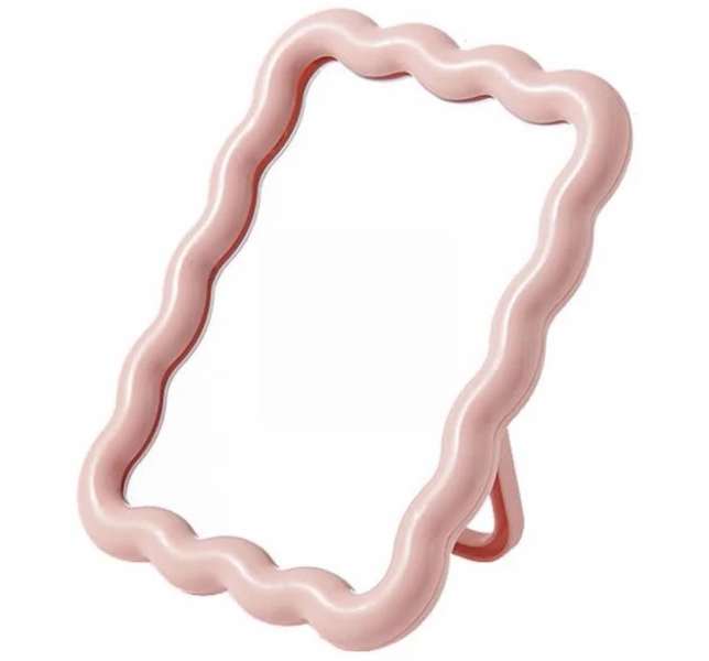 Pastel Wavy Mirror | Aesthetic Room Decor Pink