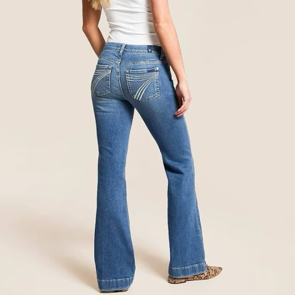 7 For All Mankind Women's Dojo Tailorless Sacramento Kick Flare Jeans