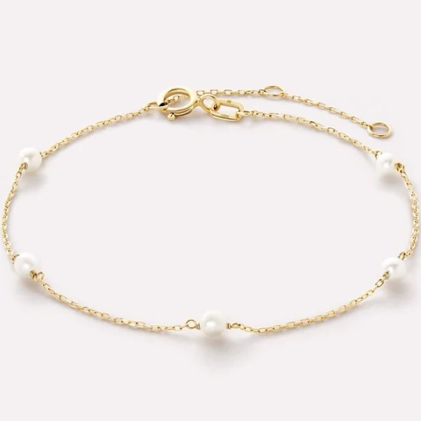 Ana Luisa Women's 10K Gold Plated Pearl Station Bracelet