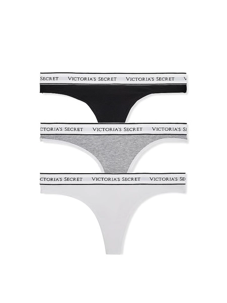 3-Pack Logo Cotton Thong Panties