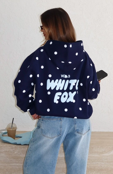 Offstage Printed Oversized Hoodie Navy Polka Dot - 3XS/XXS | Navy polka dots, Cutie clothes, Clothes